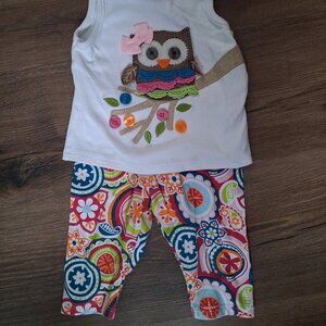 Baby girl's 6-9 month owl mud pie set